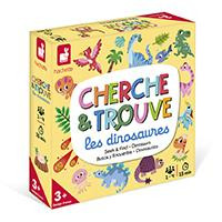 Janod My First Search and Find Dinosaurus - Educatief bordspel met houten kaarten voor kinderen vanaf 3 jaar