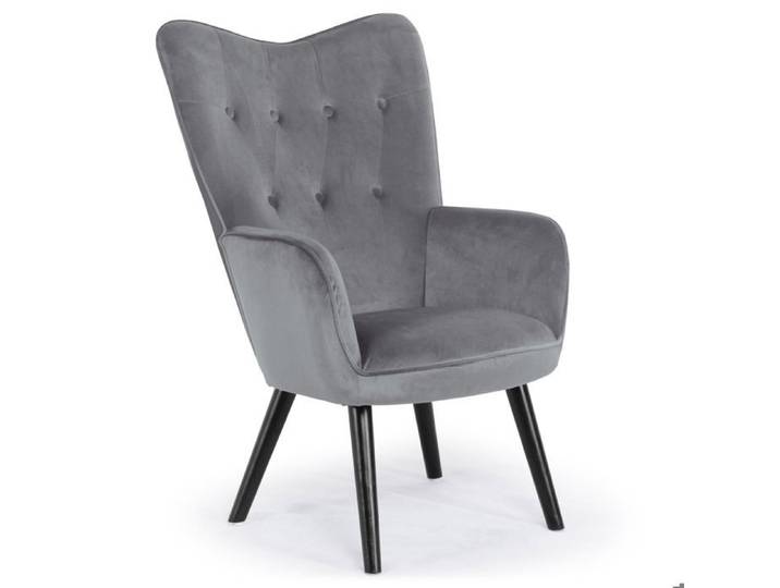 MENZZO Fauteuil scandinave Klarys Velours Gris