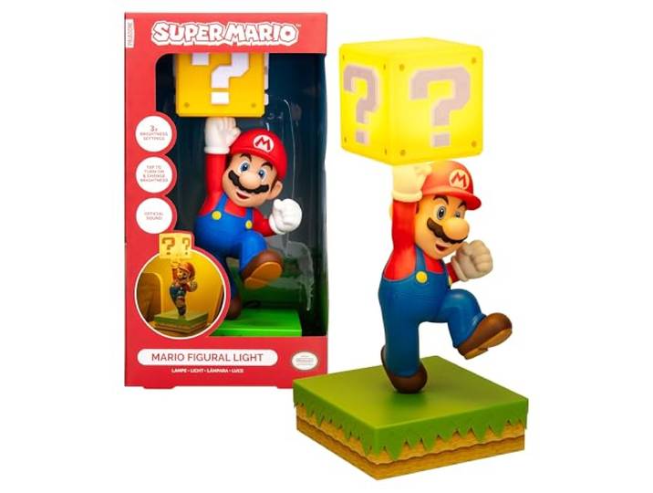 Super Mario Diorama Light – 35cm Tap-Activated Lamp with 3 Brightness Settings & Official Sound\, USB Powered Bedroom & Gaming Room Decor – Nintendo Collectible Gift Paladone