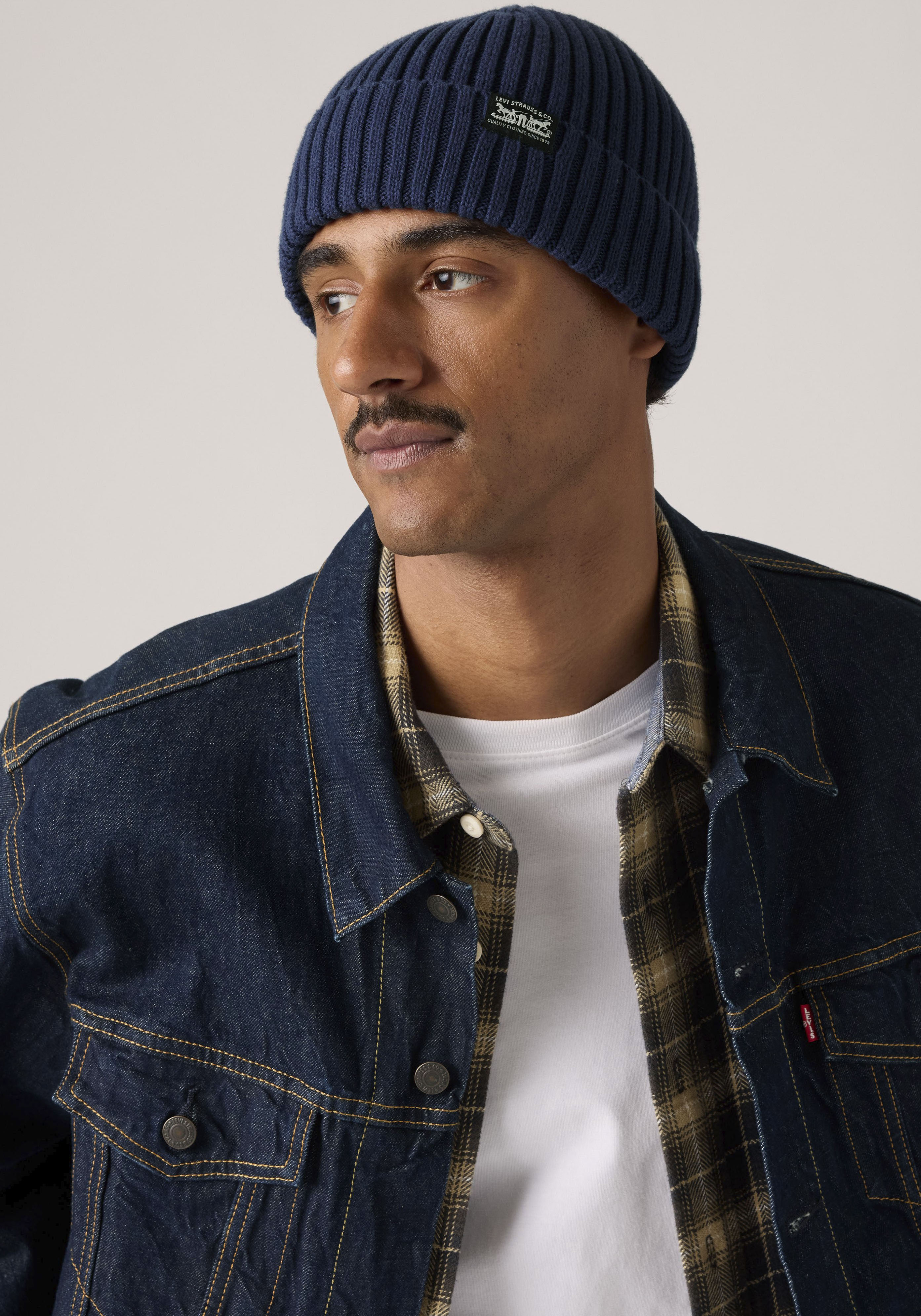 Strickmütze LEVI'S "SUNSET BEANIE", blau (naval academy), Baumwolle, Mützen Strickmütze naval academy Einheitsgröße