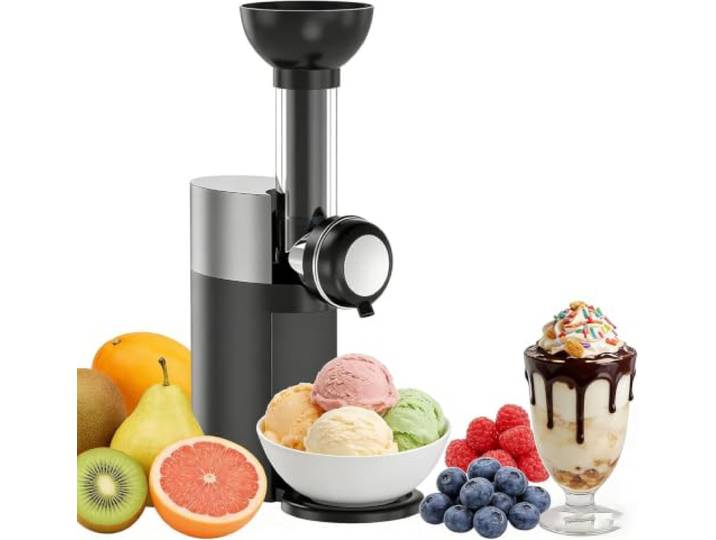 DIY-Eismaschine mit großem, herausnehmbarem Behälter, für selbstgemachtes Fruchtjoghurt-Eis, leicht zu reinigen, rot