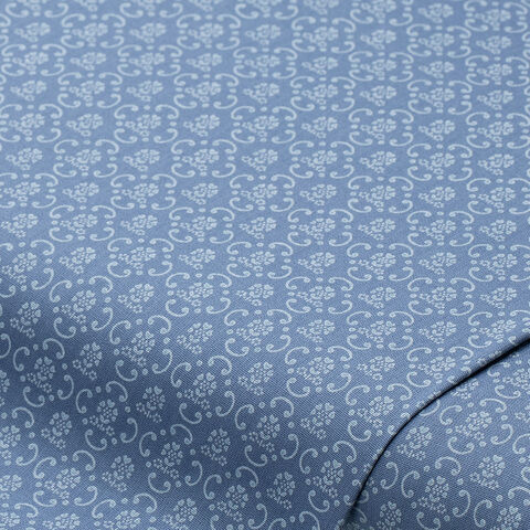 Baumwoll-Trachtenstoff "Ornamente", rauchblau-color