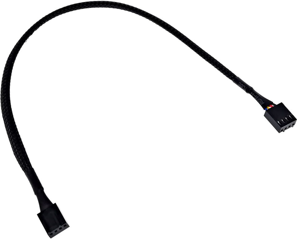 Phobya 4Pin PWM Stecker auf Stecker - Schwarz 30cm