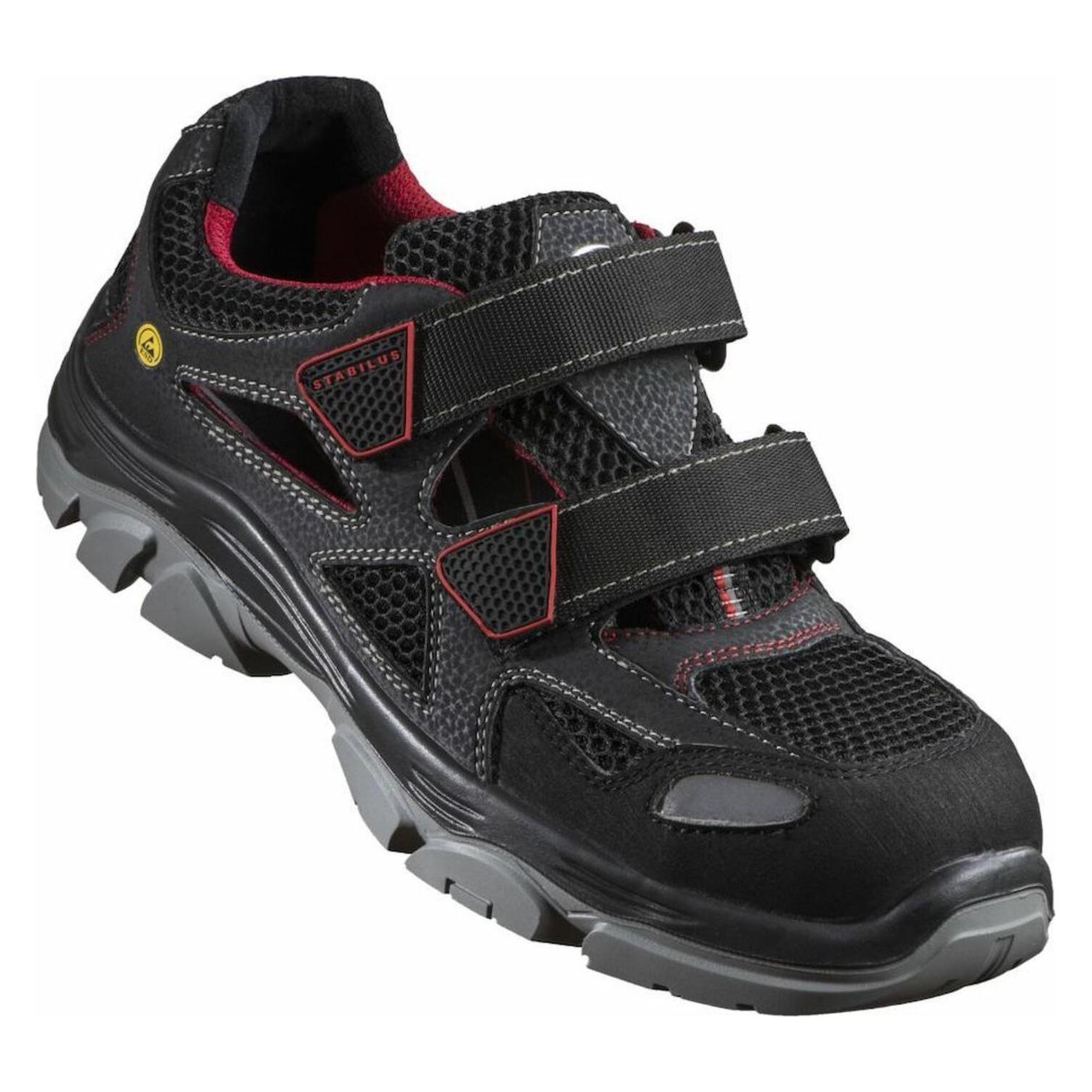 Stabilus Sicherheitssandale THILO AIR Grösse 45 schwarz/rot Textil/Meshmaterial S1 SRA ESD EN ISO 20345 (S1, 45) (6134A-45)