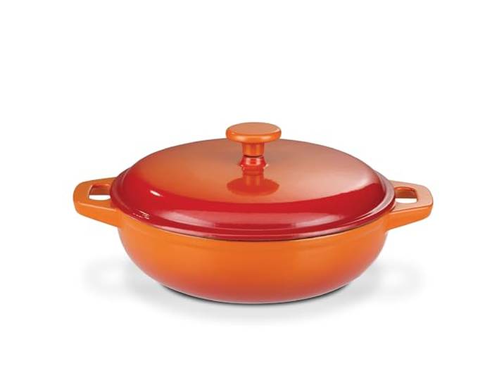 GSW 716307 Orange Shadow Schmortopf mit Deckel, Gusseisen, orange/creme - ⌀30 cm