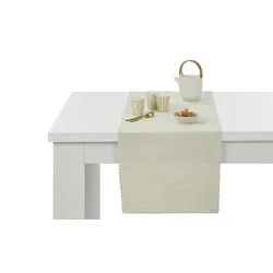 HOME STORY Tischläufer  Greta ¦ beige ¦ 100% Baumwolle ¦ Maße (cm): B: 40