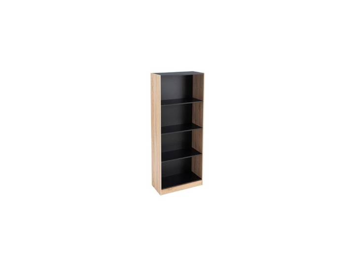 Étagère Bibliothèque Basse Bois et Noir