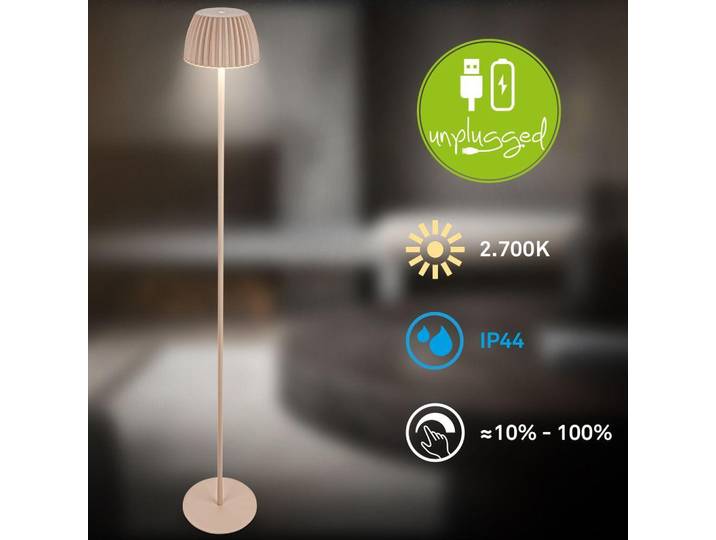 LED Stehlampe kabellos LED Stehleuchte Standleuchte Akku Wohnzimmer dimmbar