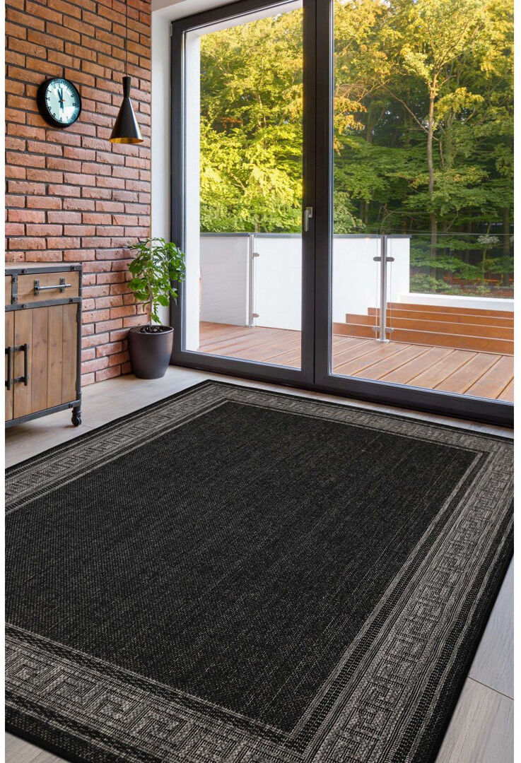 Lark Manor GEL GREEK KEY BLACK 60/230cm Green Rectangle 120 x 160 cm