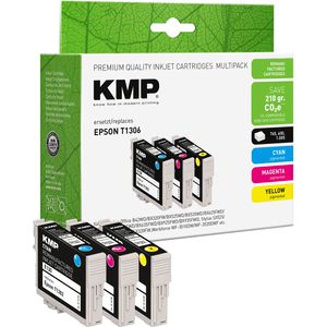 KMP kompatibel für Epson T1306 T1302, T1303, T1304, cyan, magenta, gelb  E130V, 3 Stück