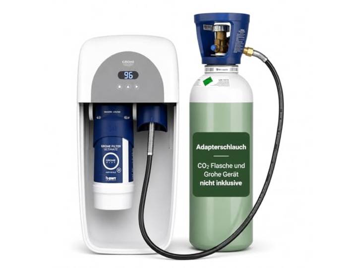 Neues Wasser Group Premium CO2-Hochdruckschlauch für Grohe Blue Home & SodaStream Crystal kompatibel mit großen 2 kg CO2-Mehrwegflaschen spart bis zu 80% CO2-Kosten Made in EU (Italien), 1,5 m