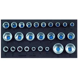 Gedore, Steckschlüssel + Stecknuss, 1500 CT1-19 IS Satz Steckschlüsseleinsätze 1/2" in Check-Tool-Modul (1/2")