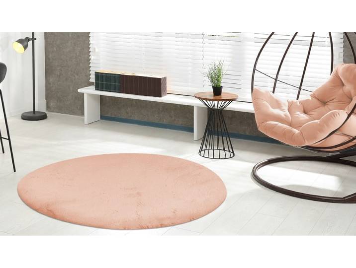 Teppich PADIRO Rabbit Light 525 , beige (creme), H:26mm Ø:120cm, Polyester, Teppiche, Teppich