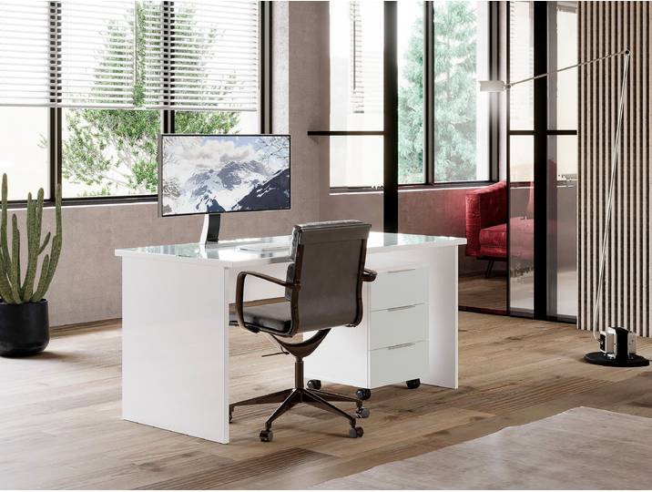 Schreibtisch Fins 160 x 74 x 75cm Weiß