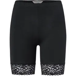 Tchibo - Radlershorts mit Spitzenborte - Damen - Gr. L - schwarz