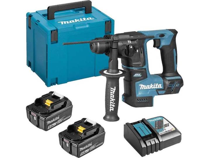 Perforateur SDS+ 18V LXT 17mm MAKITA - avec 2 batteries 18V 5.0Ah - chargeur rapide - MakPac - DHR171RTJ