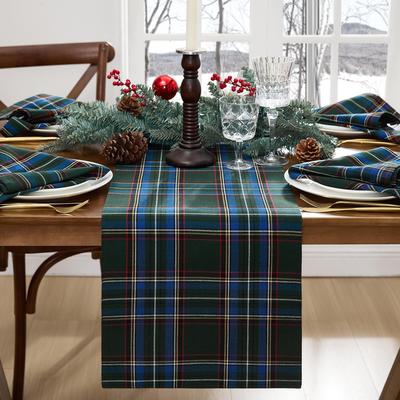 "Threadmade Stowe Tartan Holiday Plaid Table Runner - 13""W x 108""L"