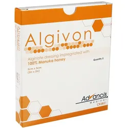 Algivon Honig Wundauflage 5x5 cm 5 St
