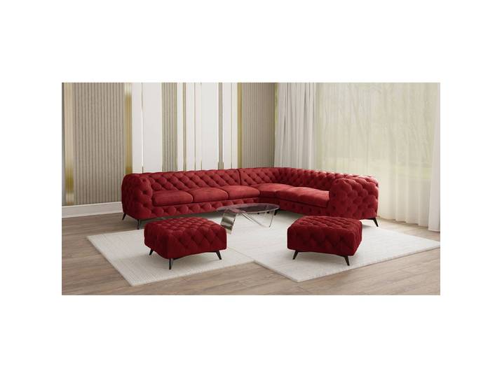Repose-pieds I 80cm Rouge Velours Ravi: Bordeaux