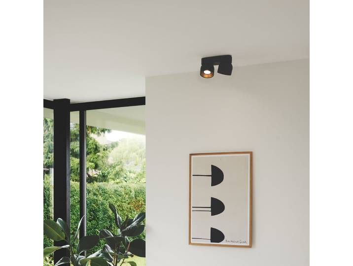 Pitcher Downlight, schwarz/messing, 2-flg., Metall - Nordlux - Flurbereich - Modern - Mehrflammig