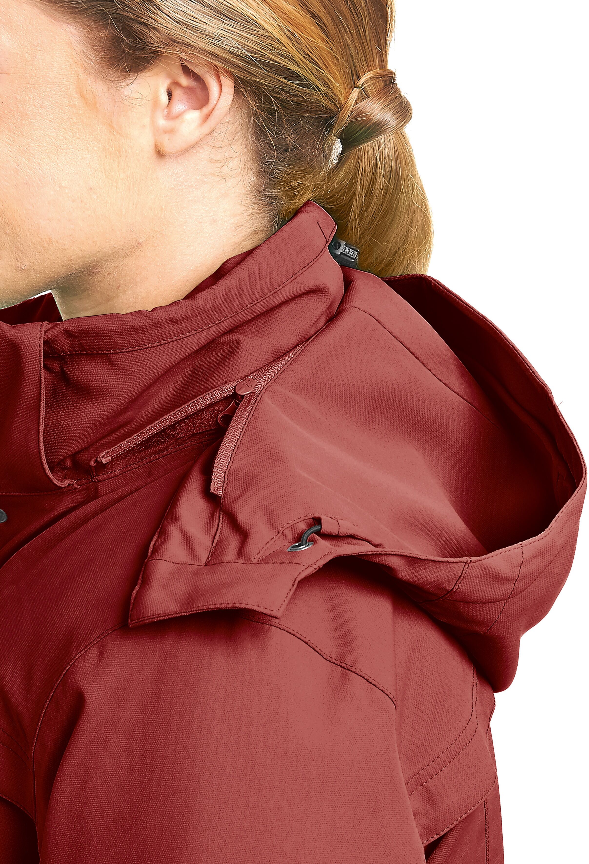 Maier Sports "Lisbon" warme Damen Jacke, wattierte Regenjacke, wasserdicht + atmungsaktiv rot 46