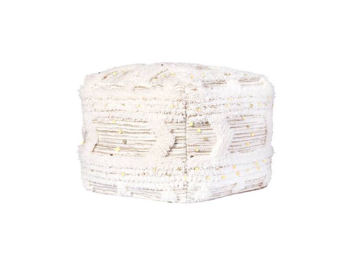 Kayoom Pouf, Creme, Olivgrün, Kunststoff, 50x45x50 cm, Wohnzimmer, Hocker, Poufs