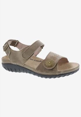 Wide Width Women's Drew Workaroud Sandals by Drew in Stone Leather (Size 6 1/2 W)