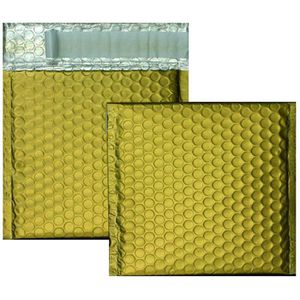 Blanke Luftpolstertaschen für DIN C6, 160 x 160mm, haftklebend, gold, 10 Stück
