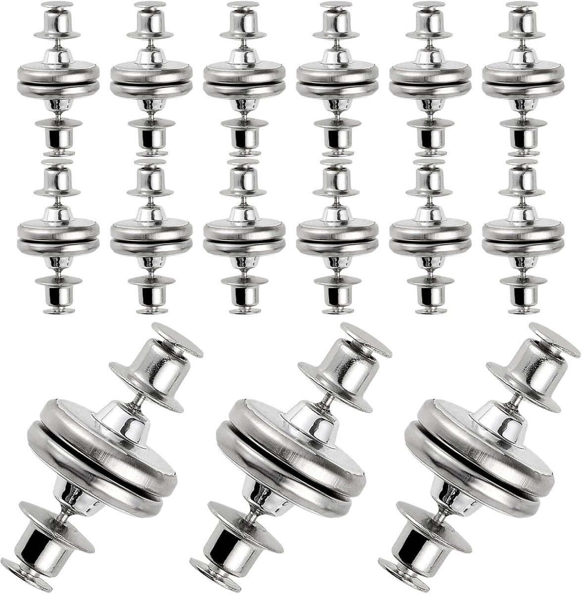 Magnetische Gordijnhouders - 20 Paar - Zilver