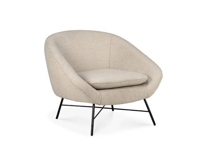 Ethnicraft Barrow Loungesofa Off white-Schwarz Metall