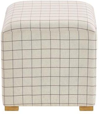 Forty West Posh Upholstered Ottoman, Brown Check
