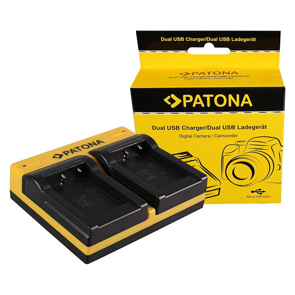 Patona Dual Ladegerät f. Aiptek Ordro NP-170 084-07042L-062 AHD 2 AHD H23 CB-170 Ordro inkl. Micro-U (Kamera Akku Ladegerät) (33388090)