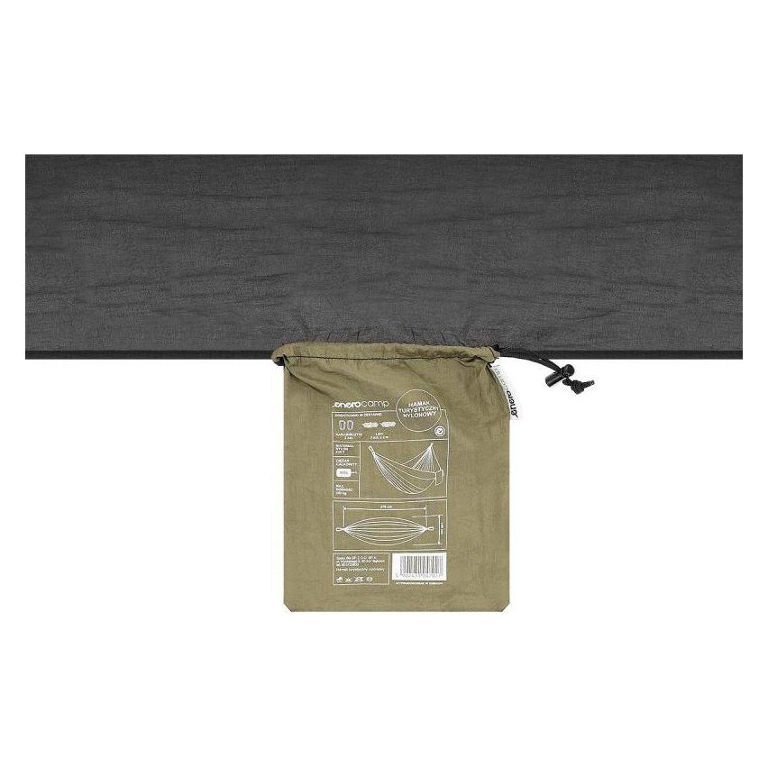 Enero Camp Touristische Hängematte 2 Personen 270x140cm Grün Schwarz (200 kg) (37345890)