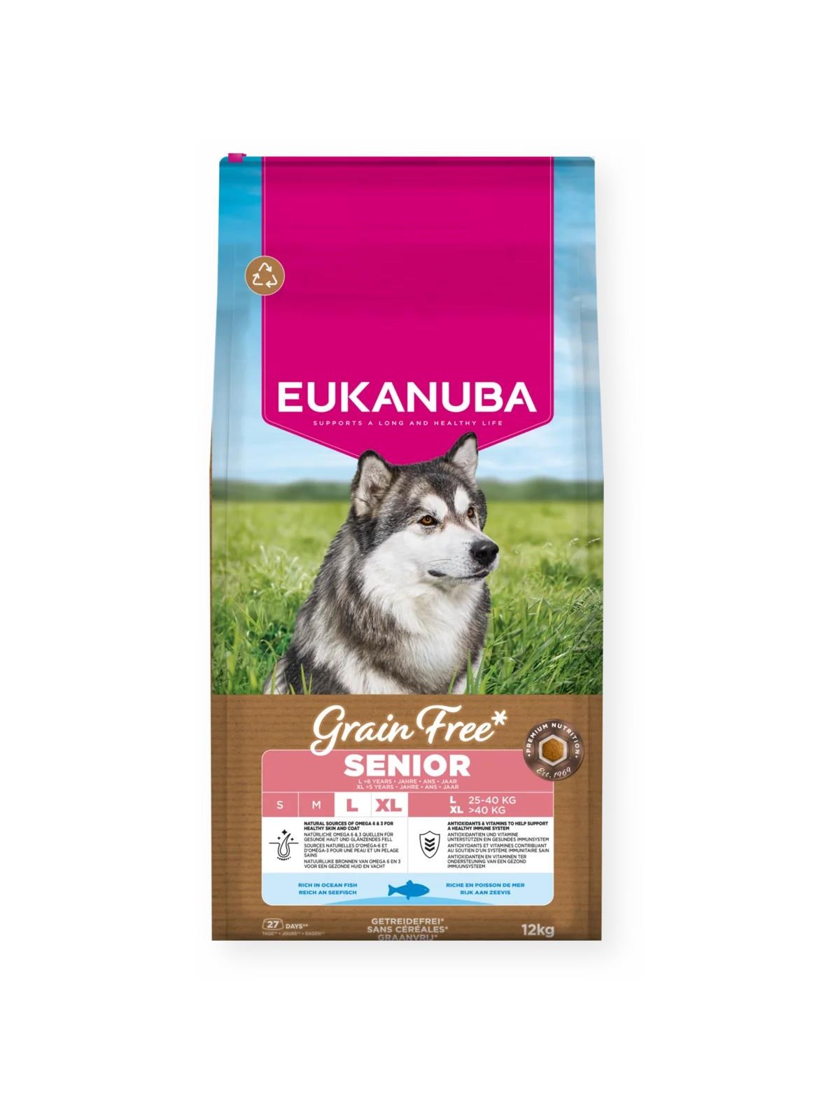 Eukanuba Grain Free Senior Large Breed Ocean Fish 12 kg