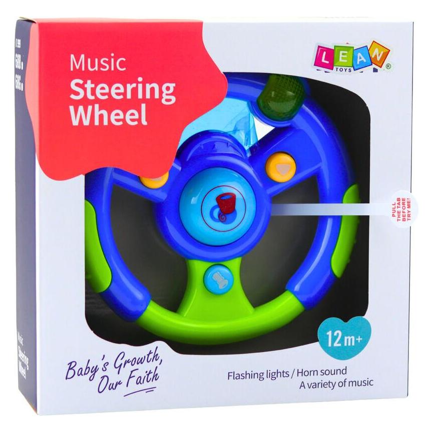 Lean Toys Lean Interaktives Baby-Lenkrad Lichter Töne Grün/Blau (66657333)