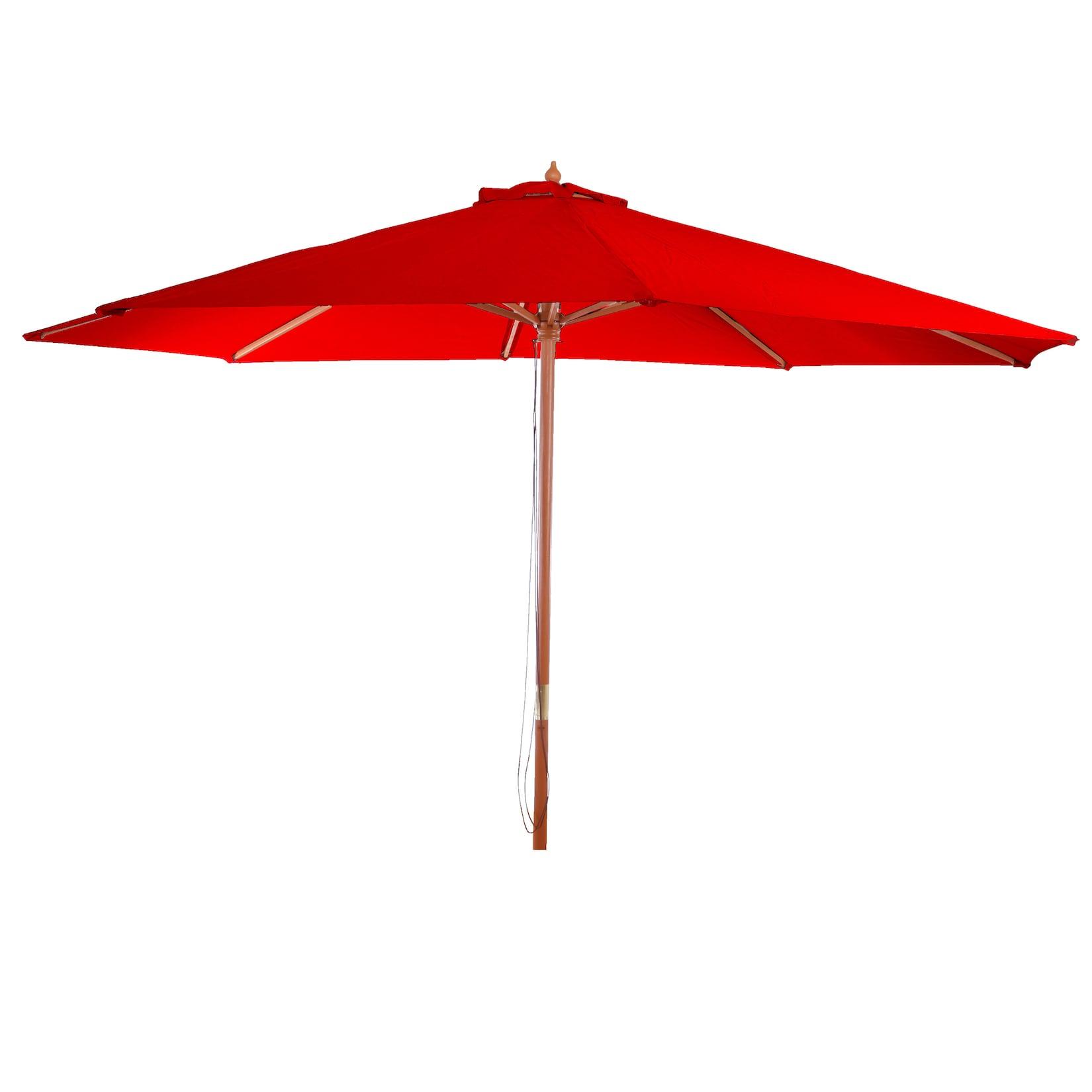 Sonnenschirm Lissabon, Gartenschirm Marktschirm, Ø 3,5m Polyester/Holz 7kg ~ bordeau