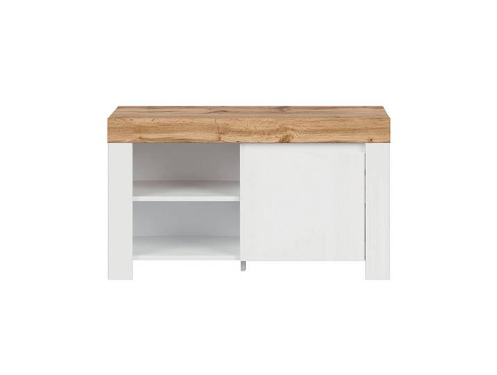 Petits-meubles Schuhschrank Hella Weiß und Holz, Holzwerkstoff, 92x53x37 cm, Garderobe, Schuhaufbewahrung, Schuhschränke