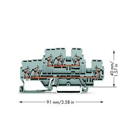 WAGO 870-531 Doppelstock-Durchgangsklemme 5 mm Zugfeder Belegung: L, L Grau 50 St.