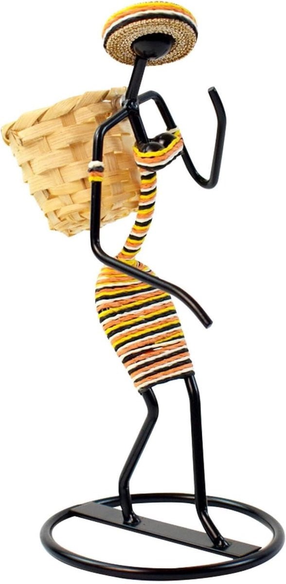 Abstracte Kandelaar Dames Figuur Elegant IJzeren Design Type A Hoogte: 23 cm
