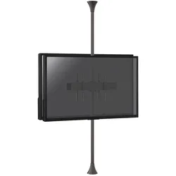 KIMEX Boden-Decken-Halterung für 2 TV-Bildschirme Rücken an Rücken 32'' - 75'' - Max. Höhe 240cm