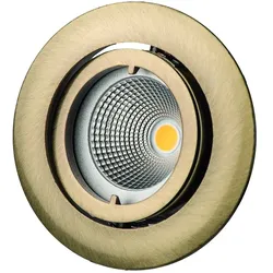 Rutec Alu-Druckguss-Einbaustrahler für MR11 (Ø 3.5cm), IP20, Ø 6cm, mit Bajonett, ohne Fassung, schwenkbar, altmessing RU-ALU55776