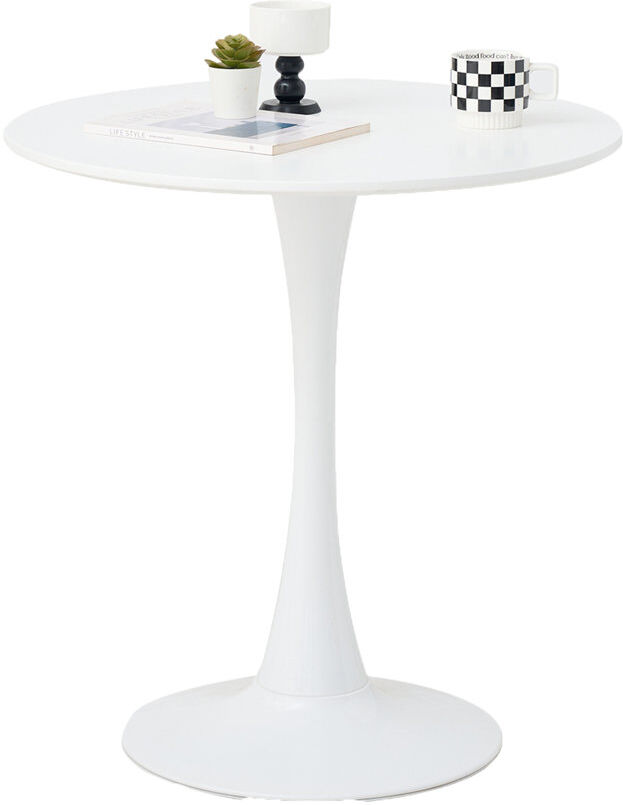 Norden Home 70cm Round Kitchen Dining Table, Modern Pedestal Dining Table for Dining Room Small Spaces White