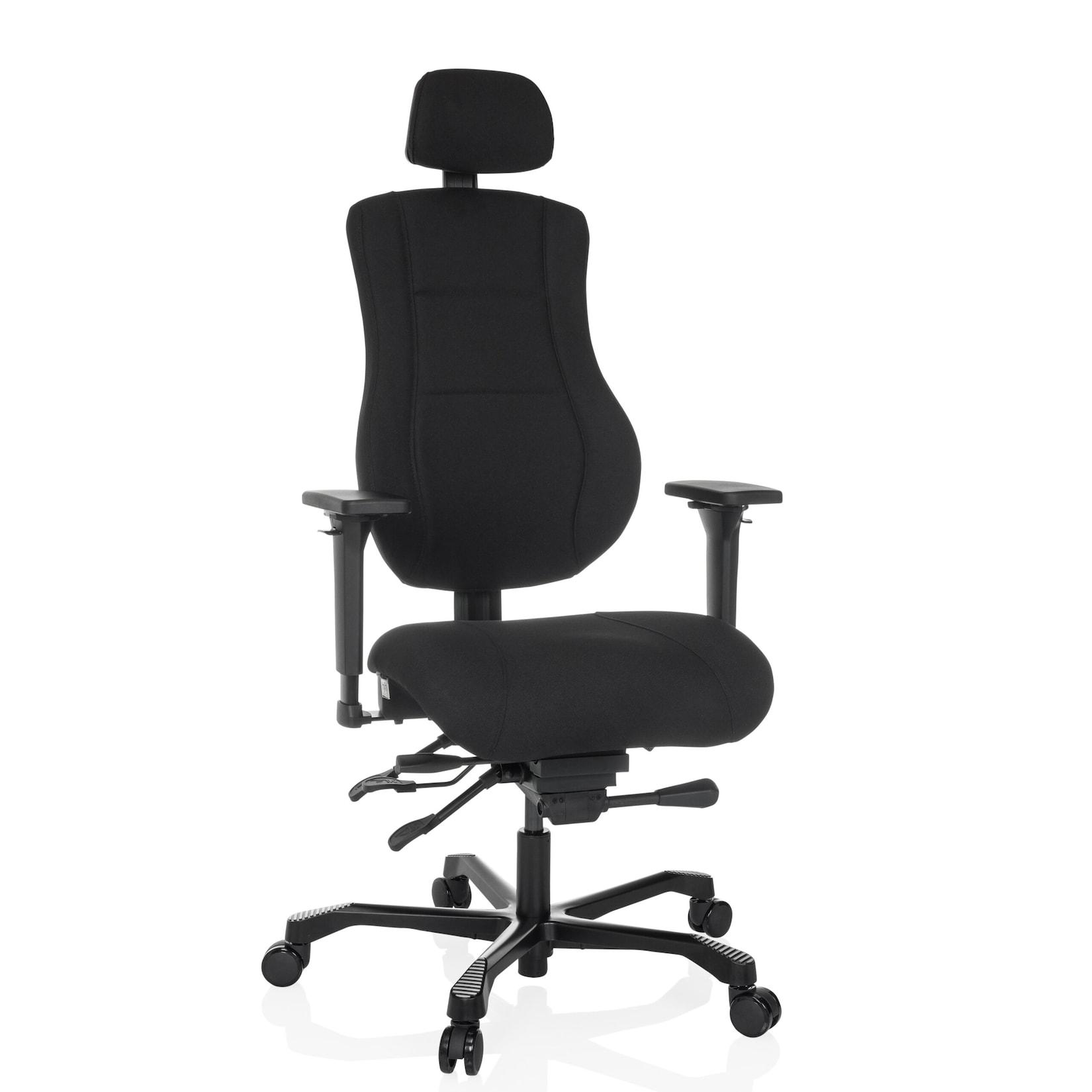 hjh OFFICE XXL Drehstuhl 24 HOURS BASIC Stoff mit Armlehnen (höhenverstellbar)