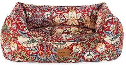 Morris & Co Strawberry Thief Burgundy Small Square Pet Bed