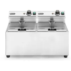 HENDI Profi Line Fritteuse, 2 × 8 l, Profi Line, 16L, 230V/7000W, 605x460x(H)369...
