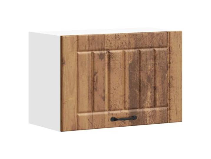 Lucca Wandschrank für die Küche, altes Holz, Technik Aufbewahrung für Geschirr, Glastür, Wandbefestigung, glatte Oberfläche, optimierter Raum, einfache Reinigung