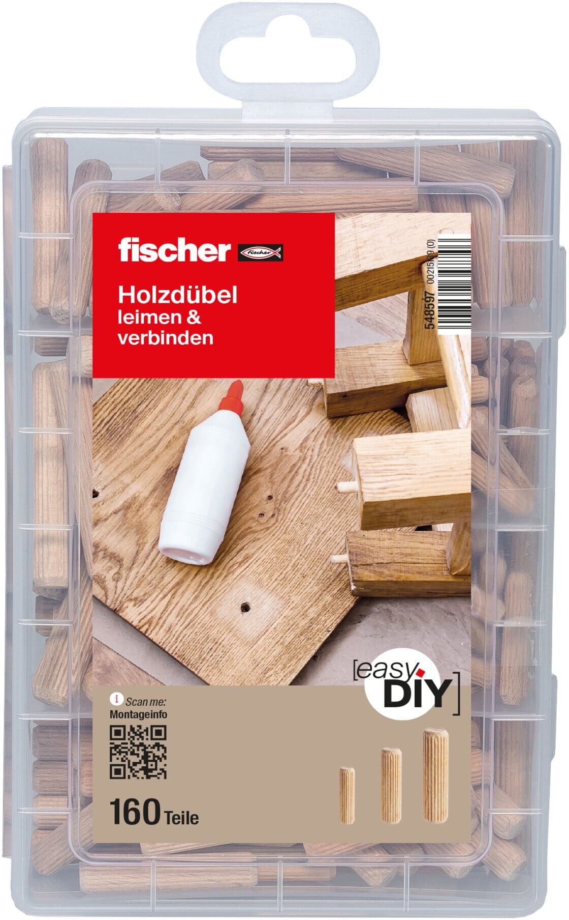 fischer Holzdübel easyDIY Box (160 Teile) (548597)