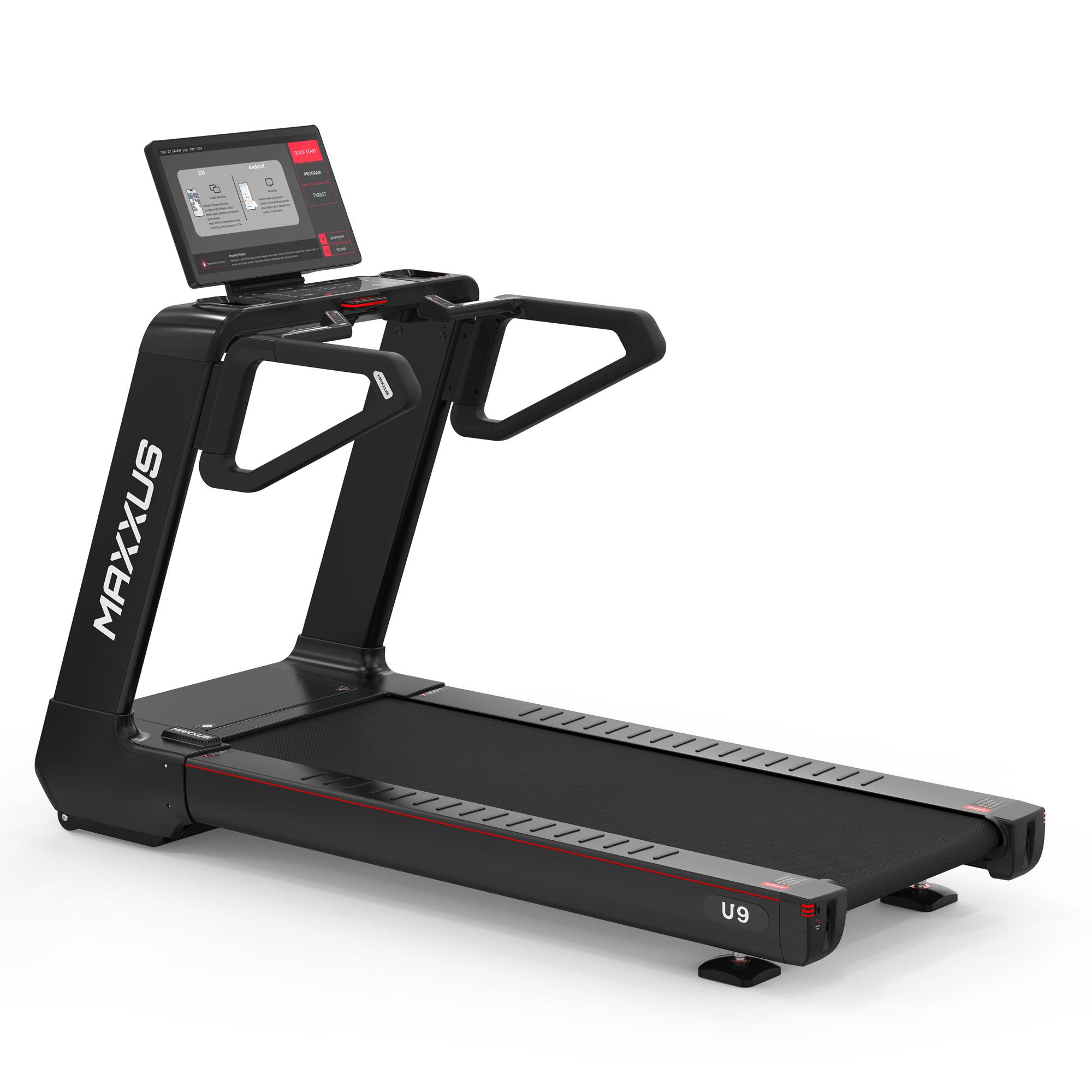 MAXXUS RunMAXX U9 PRO Laufband | 21,5" HD TFT Monitor | Smartphone-Spiegelung | Kinomap und Zwift | AC-Motor 3,0/6,0 PS | 0,8-20 km/h | Neigung 0-18%