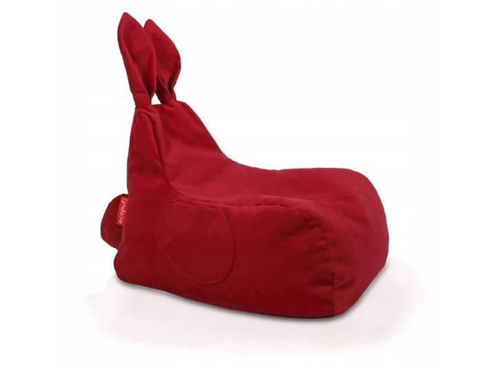 Pouf Poire Ecopuf BUNNY L Amore Plusz - Fauteuil Pouf d'intérieur pour un enfant en forme de lapin - Rouge