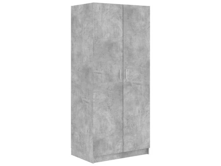 Gris Garde-robe CLARENCE Armoire penderie Pour chambre Gris béton 80x52x180 cm Bois d'ingénierie LV1556